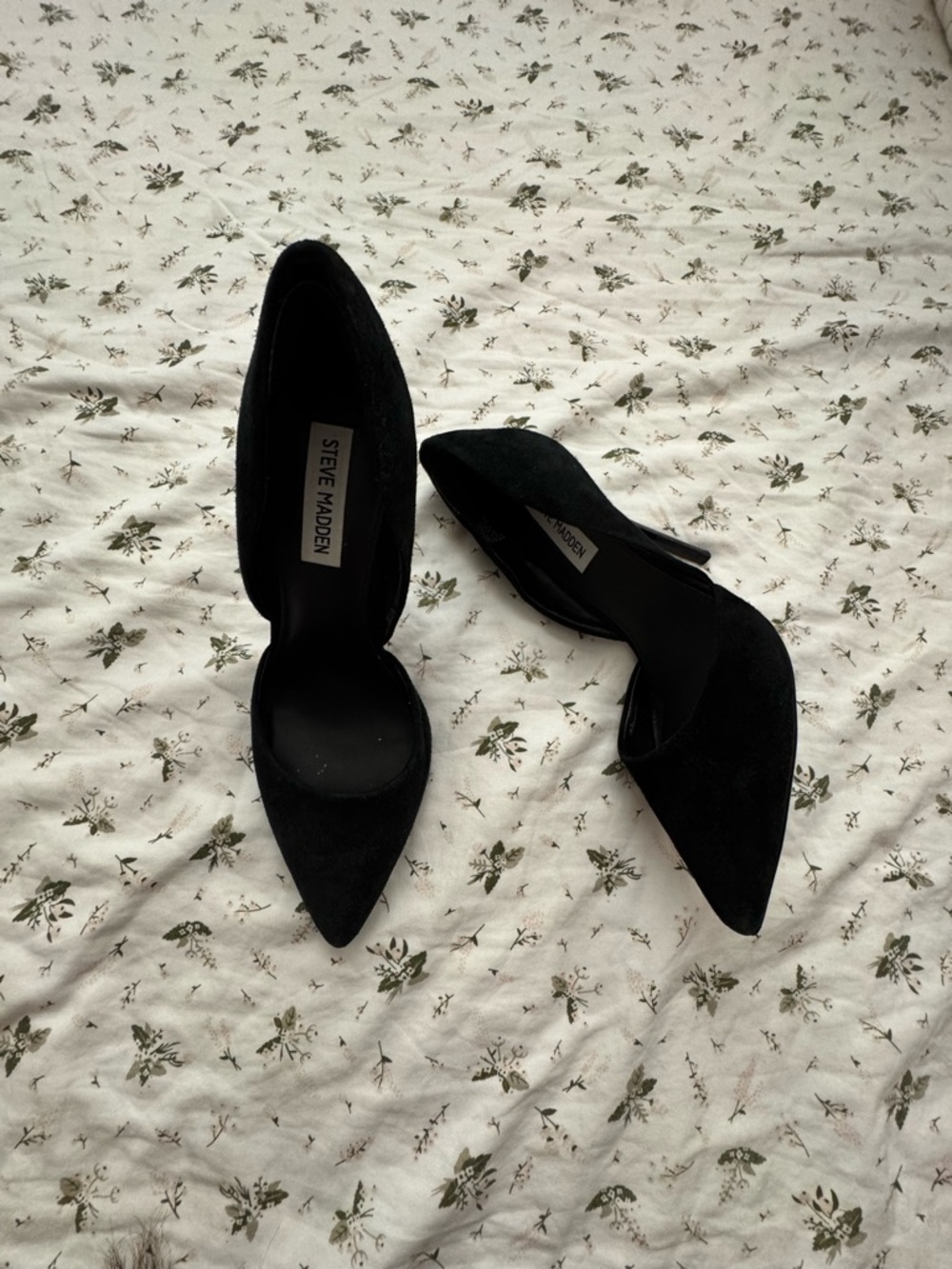 Steve Madden Black Suede Pointed-Toe Stiletto Heels
